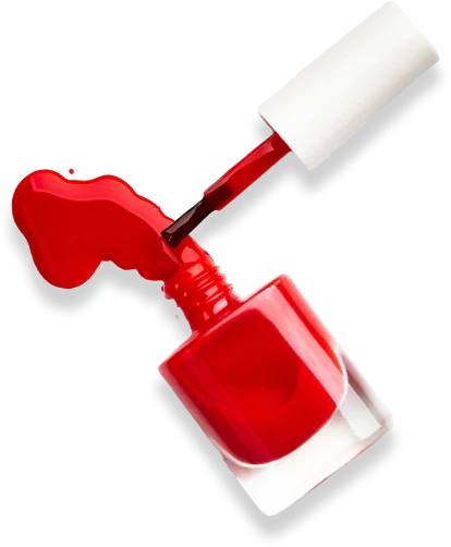 red nail polish bottle